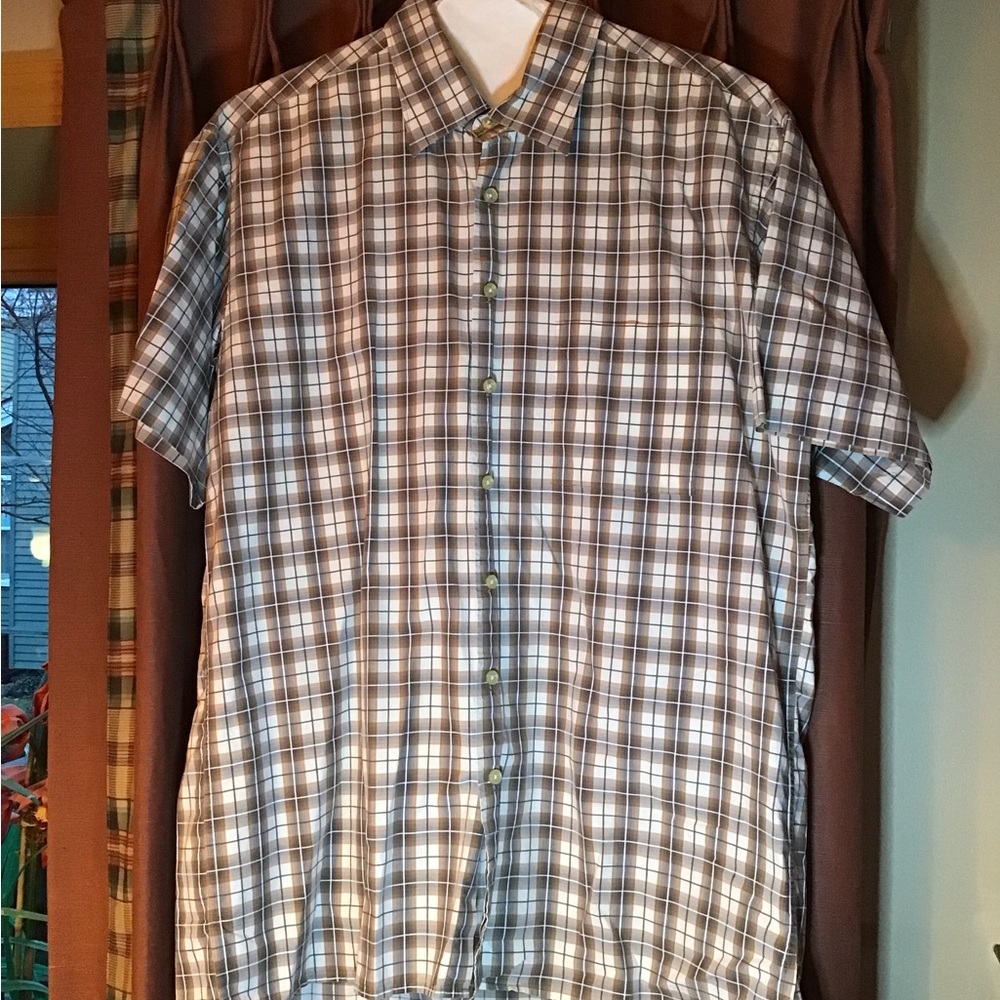 NWOT Beautiful Scott Barber Short Sleeve Casual Button Down Shirt in Size XL